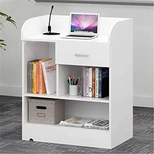 Lectern Podium Multi-Layer Board Presentation Teacher Podium White