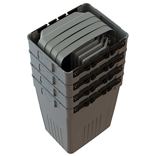 CleanRiver Flex E bin Indoor and Outdoor Sturdy 2-in-1 Waste and Recycling Bin with Backboard FX50B-BK2-R-BE-W-BK, 50 Gallons, Black