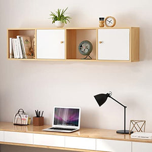 HARAY Wall-Mounted Bookshelf with Door, Wall Cabinet, and Storage - B, L Size