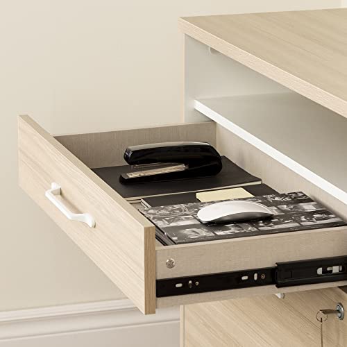 South Shore Helsy 2-Drawer Lateral File Cabinet in Soft Elm and White