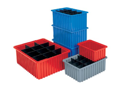 Akro-Mils 33105 10-7/8-Inch L by 8-1/4-Inch W by 5-Inch H Clear Akro-Grid Slotted Divider Plastic Tote Box, 20-Pack