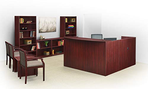 Regency LRDRT2BF-MH Pedestal Reception Desk Legacy Double Box File, 71", Mahogany