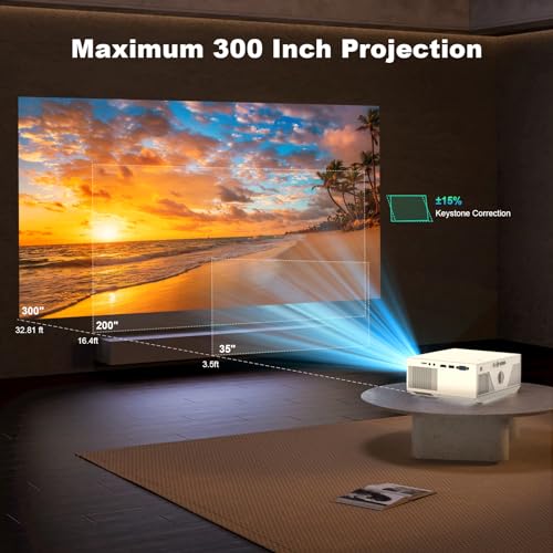 ZDK Mini Portable Wifi Bluetooth Projector 4K Support 1080P FHD 15000L Max 300