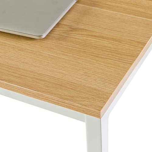 ZINUS Jennifer 55 Inch White Frame Desk / Computer Workstation / Office Desk / Easy Assembly, Natural