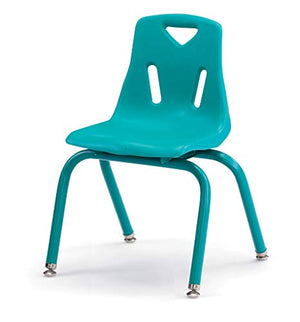 Jonti-Craft Berries 8124JC6005 Stacking Chairs with Powder-Coated Legs, 14" Height, Teal, Pack of 6