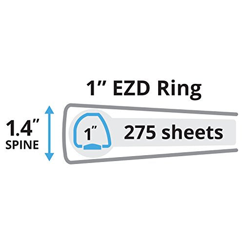 Avery Heavy-Duty View Binder with 1-Inch One Touch EZD Rings, Sea Foam Green, 1 Binder (79343)