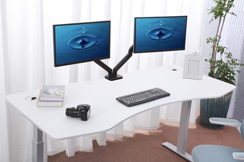 ApexDesk Elite Pro Series 60" Electric Height Adjustable Standing Desk - White Top, Off-White Frame