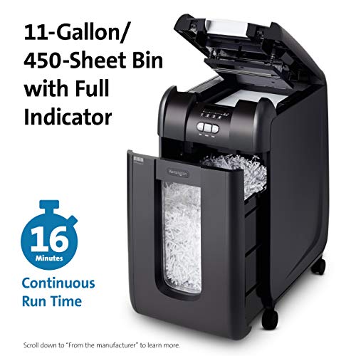 Kensington Shredder - OfficeAssist A3000 Auto-Feed Anti-Jam P4 300 Sheet Crosscut Shredder (K52080AM)