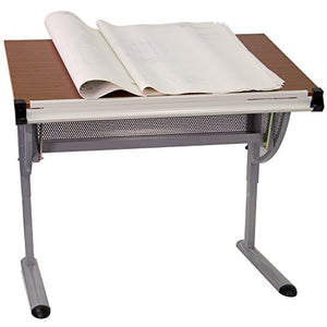 Flash Furniture Adjustable Drawing and Drafting Table with Pewter Frame