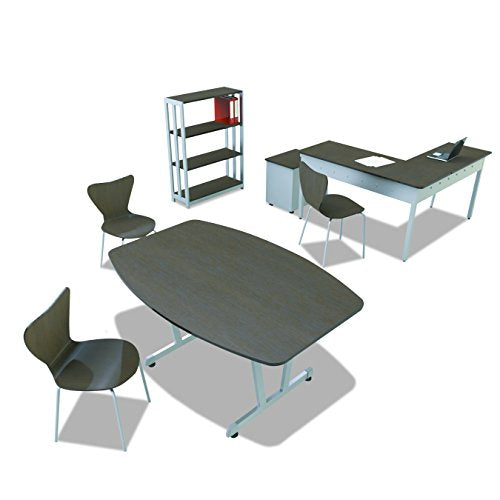Linea Italia TR742MOC Trento Line Rectangular Desk, 59-1/8w x 23-5/8d x 29-1/2h, Mocha/Gray
