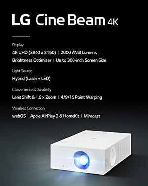 LG CineBeam UHD 4K Projector HU710PW - White