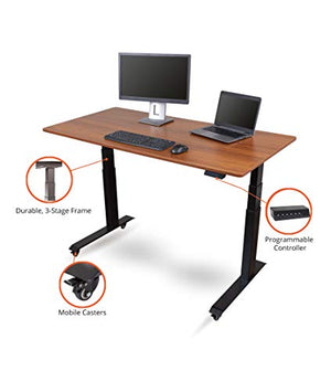 Electric Standing Desks (60 Inches, Black Frame/Black Matte Top)