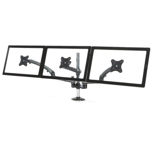 Cotytech Triple Monitor Desk Mount Spring Arm Grommet Base - Dark Gray (DM-GMT13-G50)