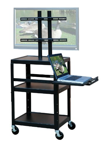 VTI Adjustable Cart for up to 32" Flat Panel TV w/Pull Out Shelf