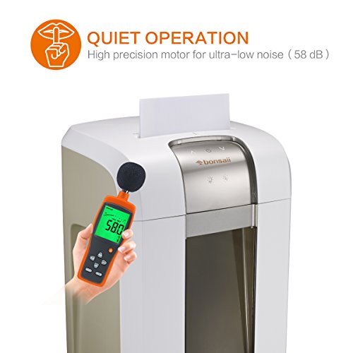 Bonsaii Paper Shredder, 240 Minutes Continuous Shredding, 10-Sheet Micro Cut (25/64 inches) with 7.9 Gallons Wasterbasket, White (4S30)