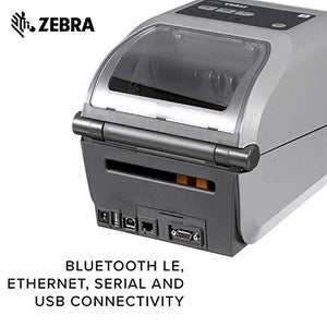 Zebra ZD620t Thermal Transfer Printer Plus 4 x 6 in Z-Perform 2000T Labels and Black Wax Ribbon Print Width of 4 in Ethernet, Serial, USB Connectivity