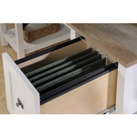 Elegant Work Computer Wood Desk with Two Drawers and Open Storage Space, Soft White Finish, Rectangle Shape, Study Desk, Ideal for Living Room, Bedroom,Home Office,Indoor Furniture, BONUS E-book