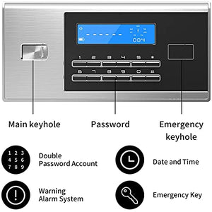 Security Safe Fireproof Waterproof Safe with Digital Keypad and Sensor Light, 2.3 Cubic Feet Large Sized Steel Security Keypad Lock Jewelry Passport Cash Money Gun Cabinet for Home Office Hotel