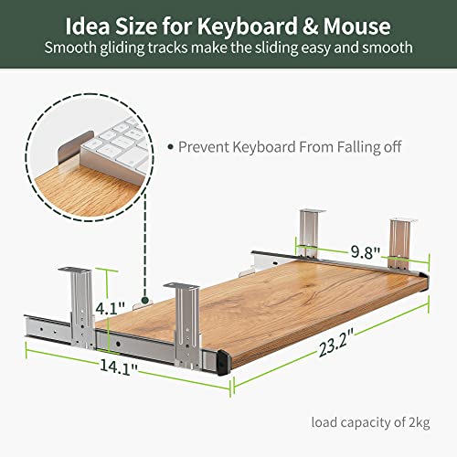 FEZIBO Electric Height Adjustable Standing Desk with Keyboard Tray, 63 × 24 Inches - Light Rustic