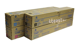 Konica Minolta TN-512C TN-512Y TN-512M TN-512K Bizhub C454 C554 Toner Cartridge Set (Black Cyan Magenta Yellow, 4-Pack) in Retail Packaging