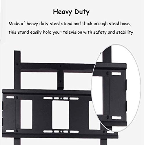 TV Rack Furniture Commercial TV Mobile Cart for 55"-95" Flat Panel Screens, Black Heavy Duty 2 Shelf and Locking Wheels,Load 155kg TV Rack Full Motion