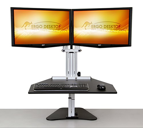 Kangaroo Elite- Black- Height Adjustable Standing Desk (Black)