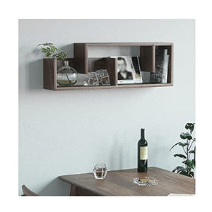 None Desktop Creative Shelf Bookshelf Office File Storage Rack (Brass)