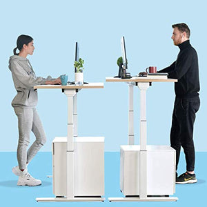 AD ARAZY Electric Stand Up Desk Frame, Dual Motor Height Adjustable Standing Base DIY Workstation with Memory Controller (White Frame) (White)