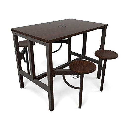 OFM 9004-WLT-WLT Model 9004 Endure Series Standing Height 4 Seat Table, 38'' Height, 31.25'' Width, 47.625'' Length, Walnut