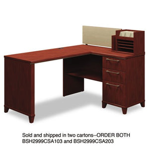 Bush Business Furniture Enterprise Collection 60W x 47D Corner Desk Solution in Harvest Cherry