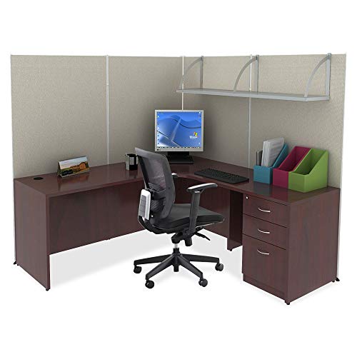 Lorell LLR59582 Essentials Series Mahogany Reception Desk