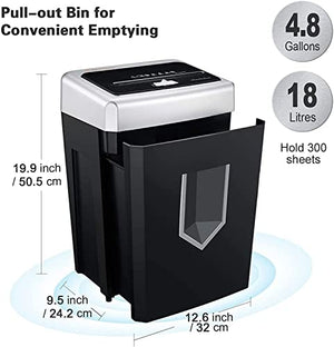 SMSOM Cross-Cut Shredder, 30-Minute Continuous Run Time, 18L Wastebasket, Black