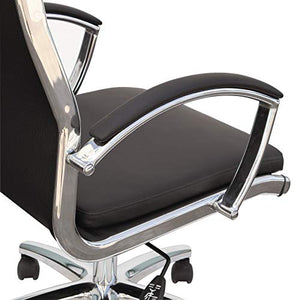 Alera ALENR4218 Neratoli Mid-Back Slim Profile Chair, Black, Leather/Mesh