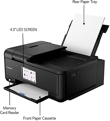 Canon All-in-One Printer for Home Office Copier Scanner Fax Auto Document Feeder Photo and Document Printing Airprint (R) and Android Printing + Bonus Set of Ink and Printer Cable
