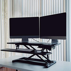 FlexiSpot Motorized Standing Desk - 36" Wide Electric Stand up Desk Computer Riser with Quick Release Keyboard Tray EM7