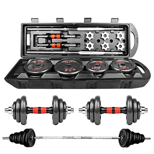 XINQITE 110 LBs Adjustable Dumbbells Barbell Weights Set with Bar, for Indoor Body Workout Fitness Beginners Friendly, Home Gym Lifting Dumbbells Strength Training Equipment (Black-110lbs)