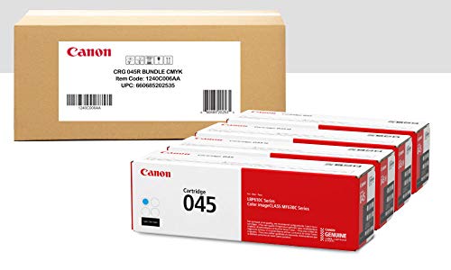 Canon Genuine Toner Bundle 045 (1240C006), 1 Pack, for Canon Color imageCLASS MF634Cdw, MF632Cdw, LBP612Cdw Laser Printers
