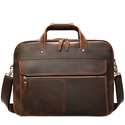BZLSFHZ Men's Bag Retro Portable Briefcase Men's Messenger Bag Shoulder Bag Horizontal Computer Bag Large (Color : A, Size : 31 * 40 * 14cm)