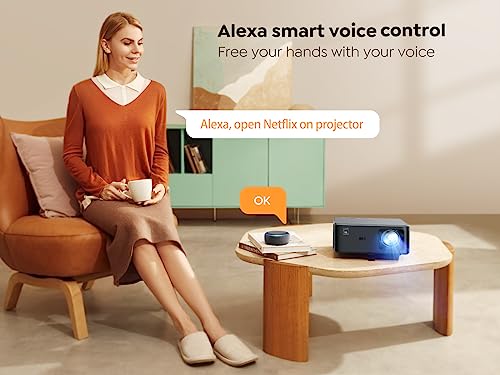 YABER 4K Android TV Projector, K2s 800 ANSI WiFi 6 Bluetooth, JBL Sound, Dolby Audio, Auto Focus, Keystone, Native 1080P 4K Supported, Outdoor Movie Projector with Netflix & 7000+ Apps