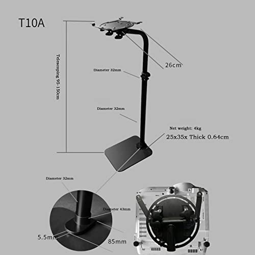 SONGCHAO Universal Projector Stand with Adjustable Floor Mount Tray - T10A