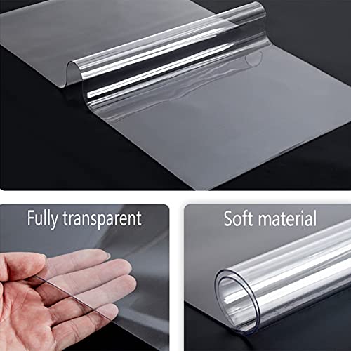 KUAIE Transparent Floor Mat for Hard Floor, Oil & Scratch Resistant, Customizable - 1.5mm, 180x250cm