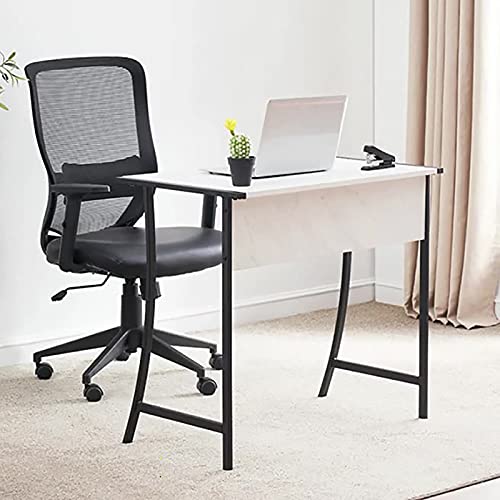 Shelf Computer Desk, 33.1 inch Home Office Writing Desk, Modern PC Table, Workstation for Home/Office, Gold Frame/Black Frame (Color : Black)