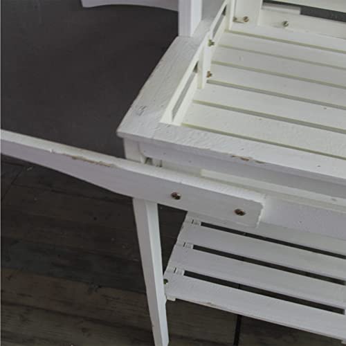 Flower Rack Outdoor Wooden Trolley - Retro Country Courtyard Decor