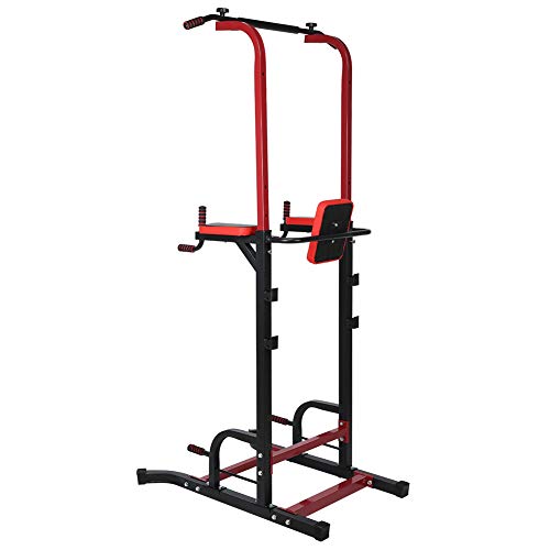 Zerone Power Tower Dip Station Pull Up Bar, Steel Horizontal Bar Pull‑up Trainer for Home Gym Strength Training Fitness Equipment 150 kg