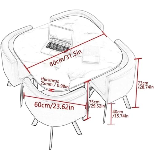 ORBANA Round Table and Chairs 5-Piece Set, Office and Conference Furniture for Reception Room