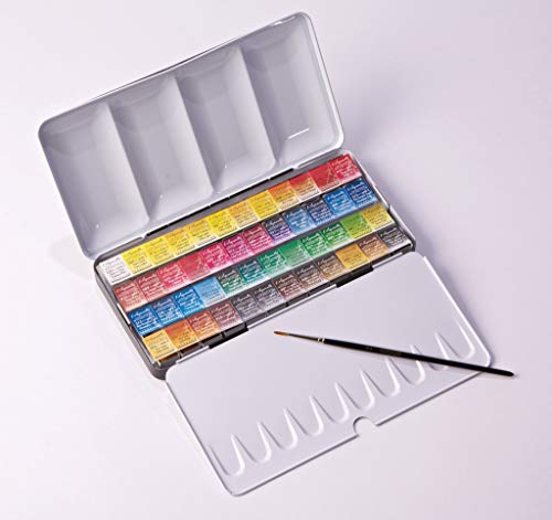 Sennelier L'Aquarelle French Watercolor Paint, Metal Set of 48 Half Pans