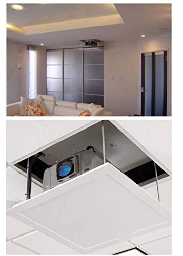 CGOLDENWALL Electric Projector Lift Motorized Projector Mount Projector Hanger Electric Ceiling Mount Bracket for Cinema Hall School Max Load 20kg/ Base Plate 600X600mm (Running Distance: 0.7 M)