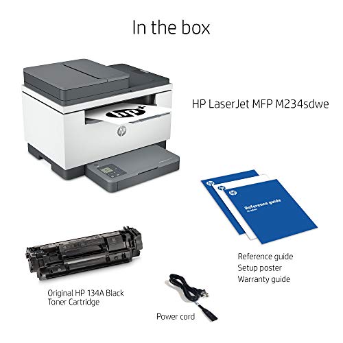 HP LaserJet MFP M234sdwe Wireless Black & White Printer with bonus 6 free months Instant Ink with HP+ (6GX01E)
