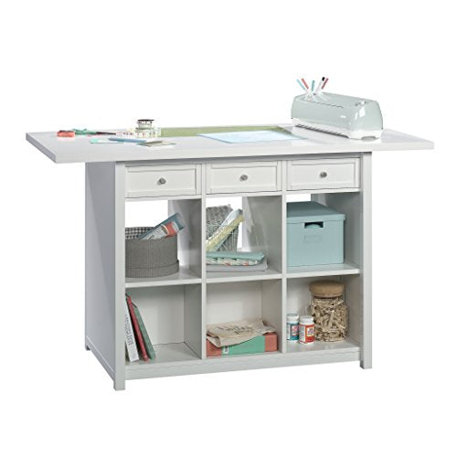 Sauder 421420 Craft Pro Series Work Table, L: 60.00" x W: 30.00" x H: 35.98", White finish