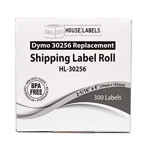 HOUSELABELS Compatible DYMO 30256 Shipping Labels (2-5/16" x 4") Compatible with Rollo, DYMO LW Printers, 50 Rolls / 300 Labels per Roll